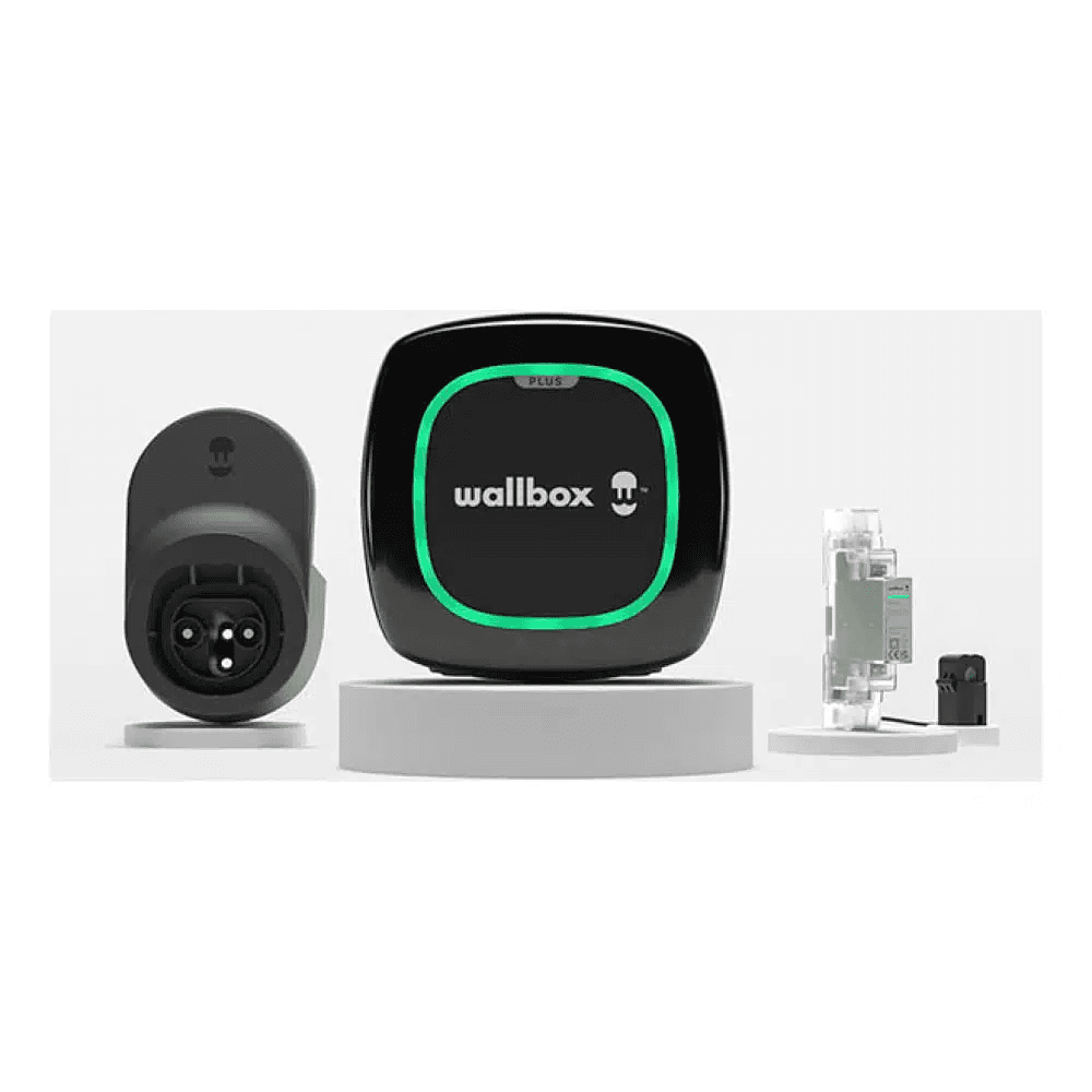 Kit för laddning av elbil enfas 7,4 kW + energimätare + Dock-kabel + 5 meter slang Typ 2 Wallbox Pulsar Max med referens K1PLP4-0-2-2-9-002 från WALLBOX