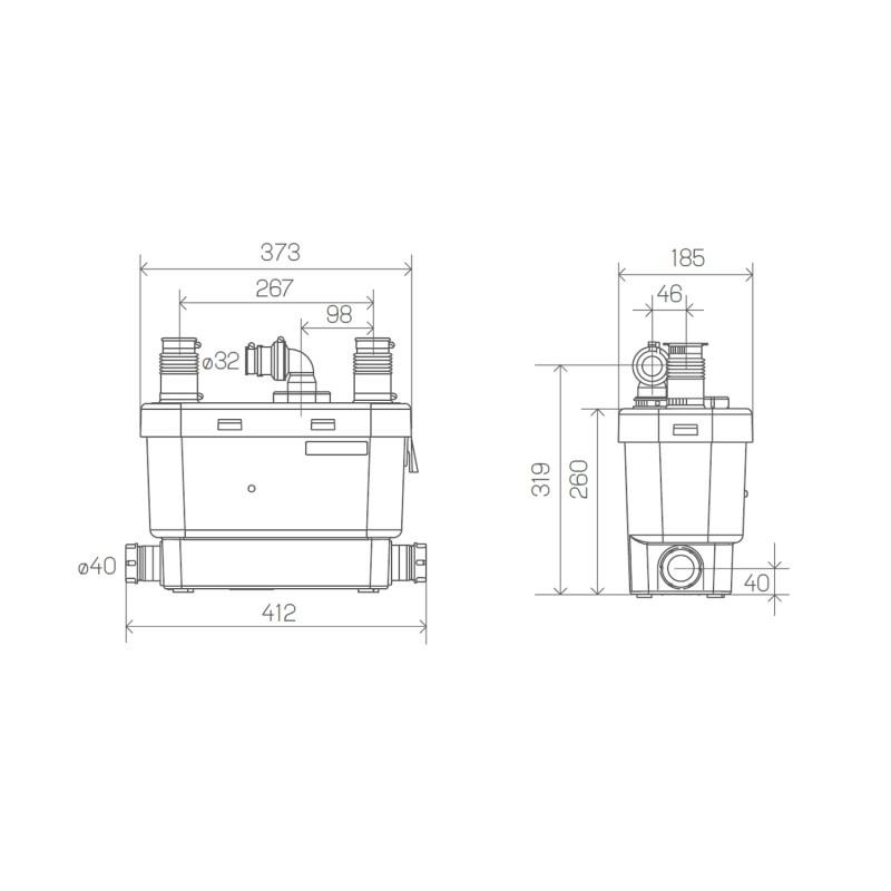 SFA SANISPEED evakueringspump för intensiv användning i kök och tvättstugor med referens 0101300 från SFA SANITRIT