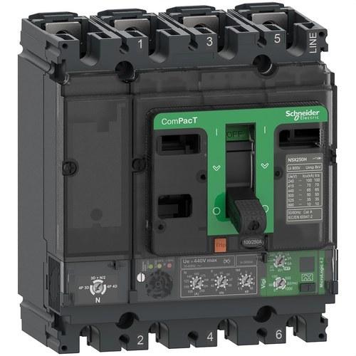 Automatisk strömbrytare ComPacT NSX250F 36kA AC 4P4R 250A Micrologic 4.2 med referens C25F44V250 från SCHNEIDER ELECTRIC