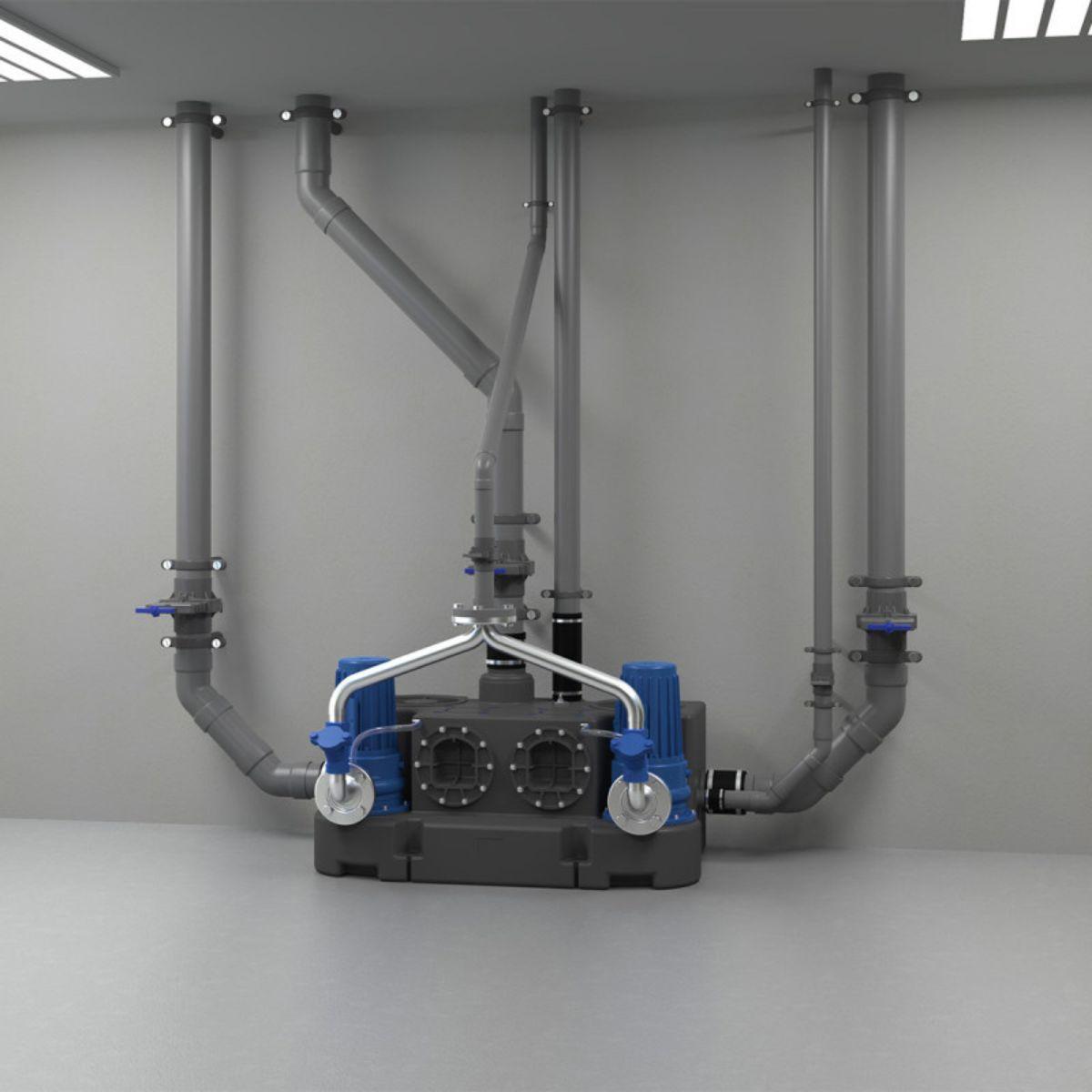 Trefasig pumpstation SFA Sanicubic 2 GR SE71.1 T med referens 04CUB2GR11T från SFA SANITRIT