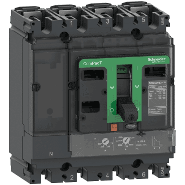 Automatbrytare ComPacT NSX100F 36kA AC 4P4R 80A TMD med referens C10F4TM080 från SCHNEIDER ELECTRIC