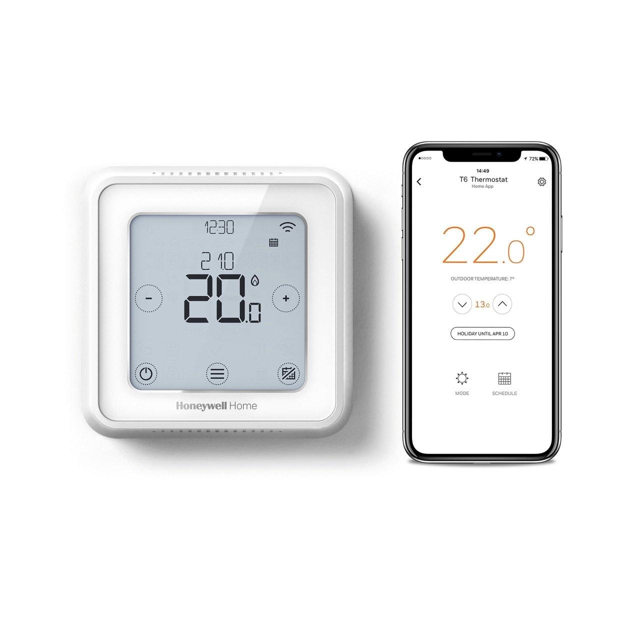 Honeywell T6 trådbunden smart väggtermostat vit med referens Y6H910WF4032 från RESIDEO
