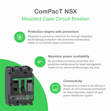 Automatisk brytare ComPacT NSX250F 36kA AC 4P3R 250A TMD med referens C25F6TM250 från SCHNEIDER ELECTRIC