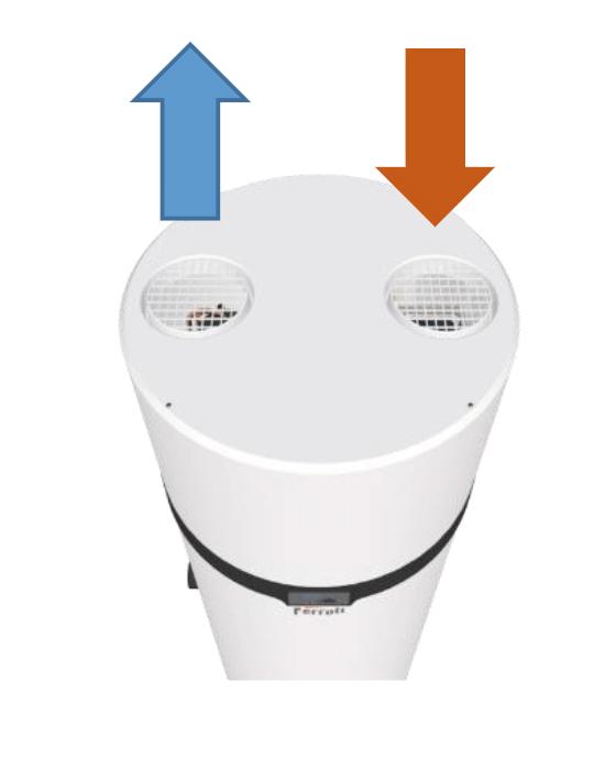 Värmepump för tappvarmvatten med wifi Ferroli EGEA TECH LT 90 liter med referens GAA0P8KA från FERROLI