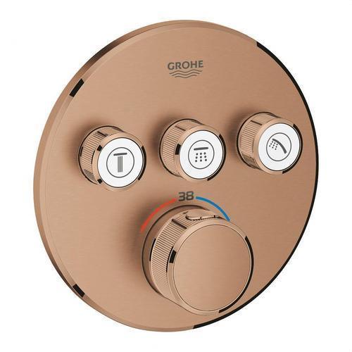 Grohtherm SmartControl concealed thermostat with 3 valves - Brushed warm sunset with reference 29121DL0 from the brand GROHE