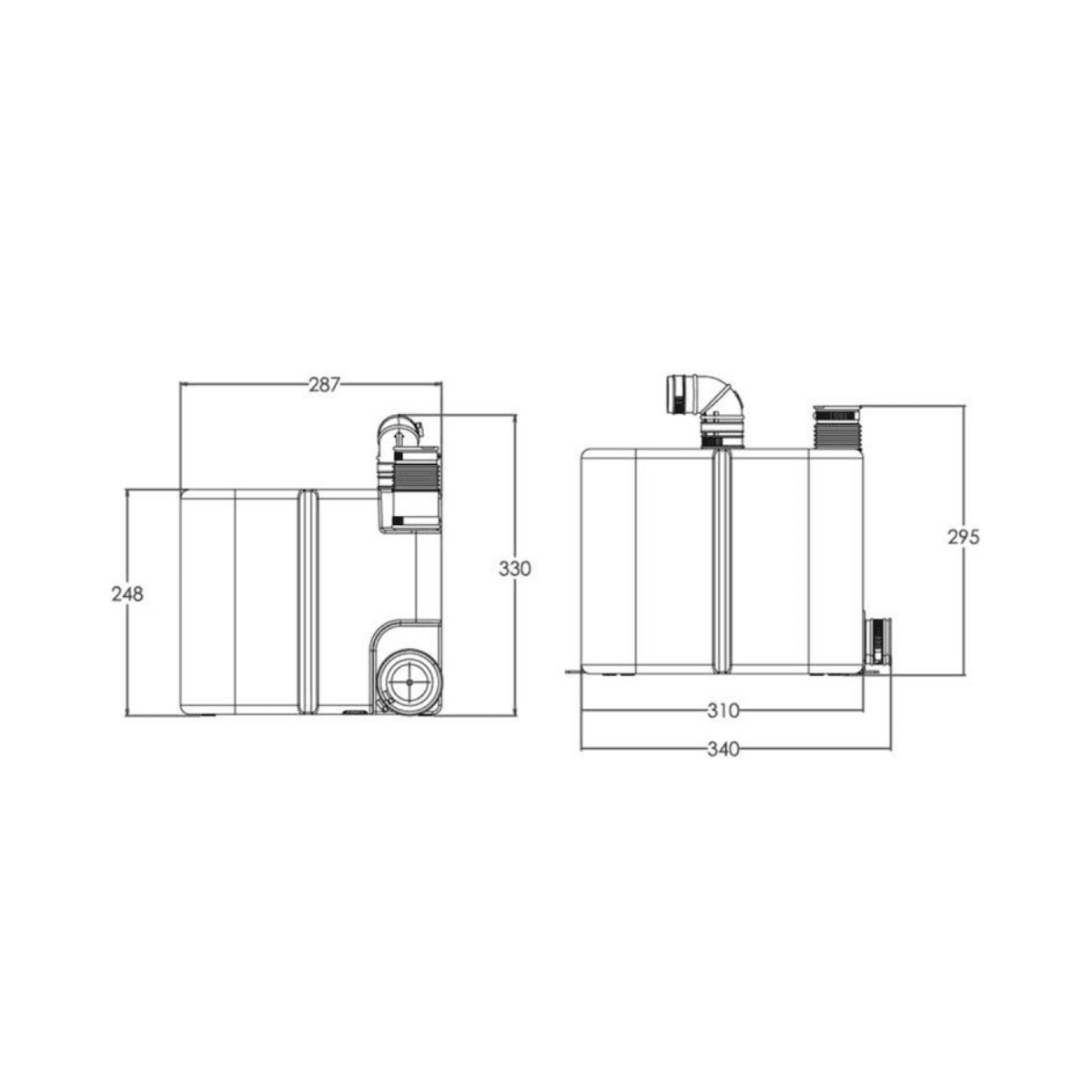 SFA Saniswift Pro evakueringspump för tung användning i tvättstugor med referens SANISWIFTPRO från SFA SANITRIT