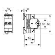 Gewiss Serie 90 MTC 4P 20A C 6kA brytare med referens GW90288 från GEWISS