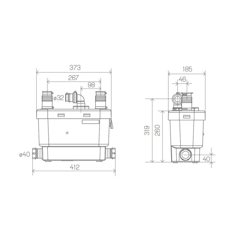 SFA SANIVITE evakueringspump för kök och tvättstugor med referens 0100700 från SFA SANITRIT