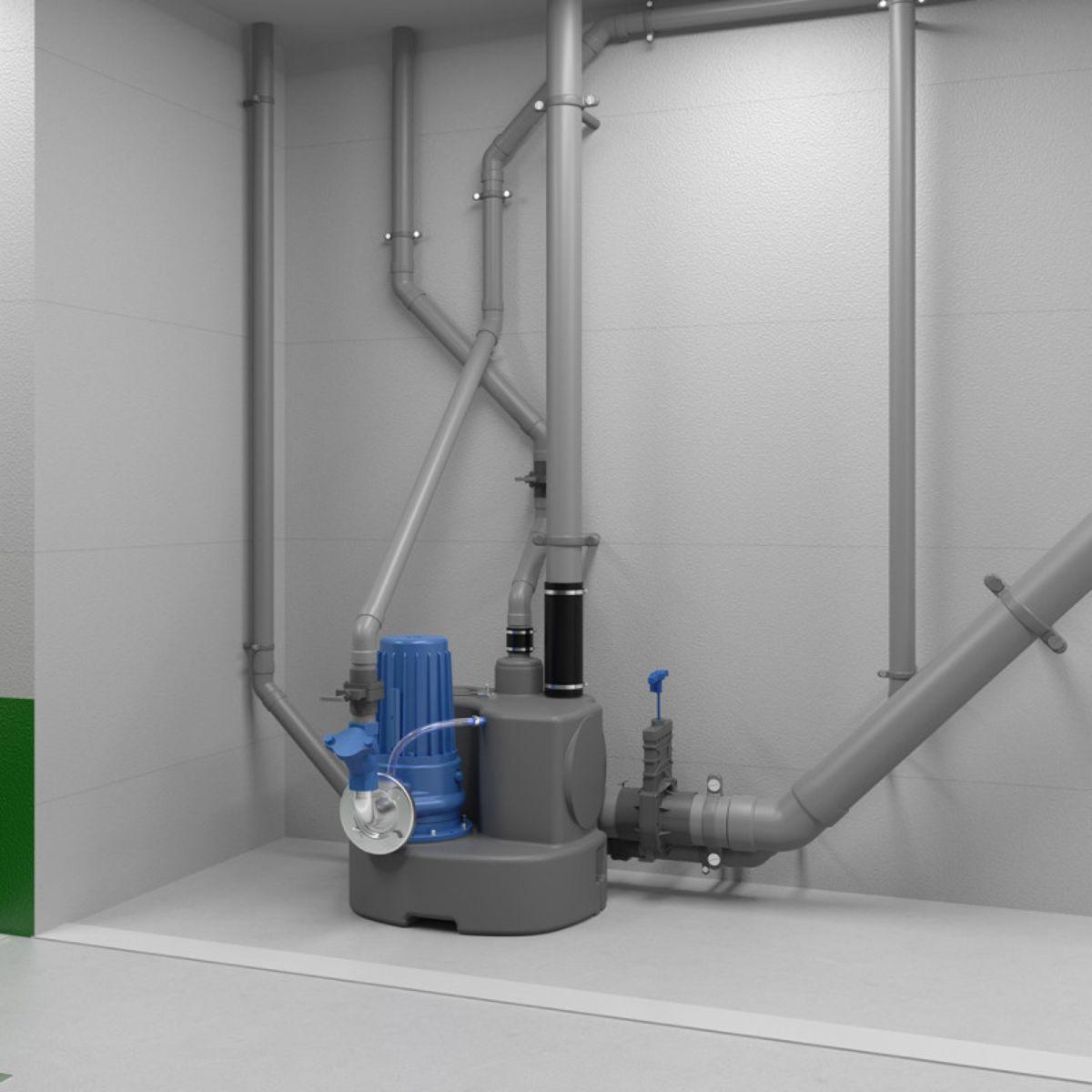 Trefasig pumpstation SFA Sanicubic 1 GR SE71.1 T med referens 04CUB1GR11T från SFA SANITRIT